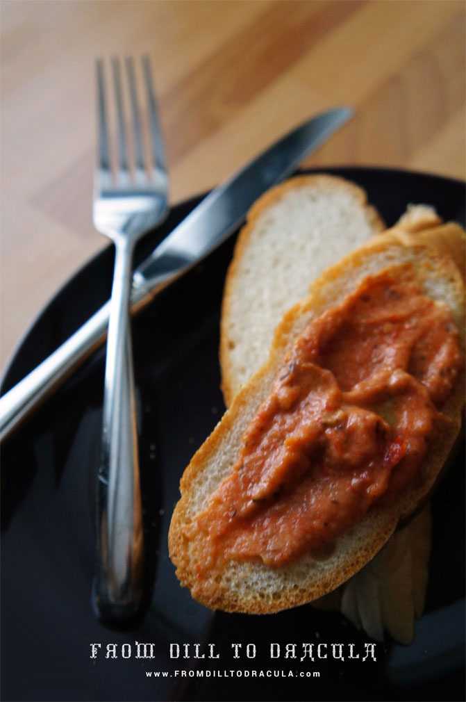 Zacusca {Romanian Roasted Red Pepper Spread} | From Dill To Dracula www.FromDillToDracula.com