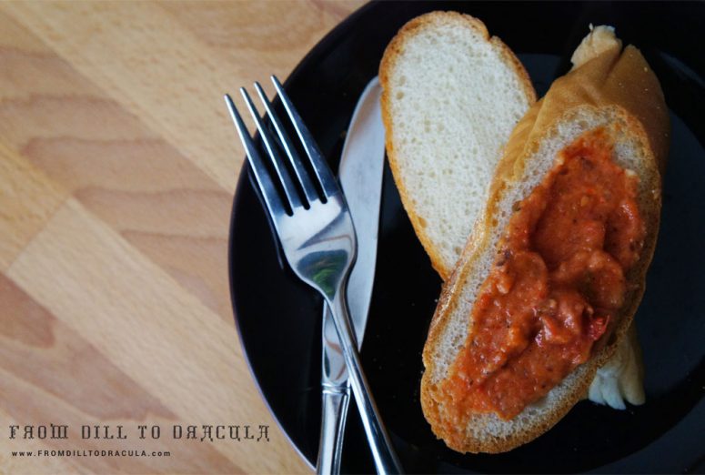 Zacusca {Roasted Red Pepper Spread} | From Dill To Dracula www.FromDillToDracula.com